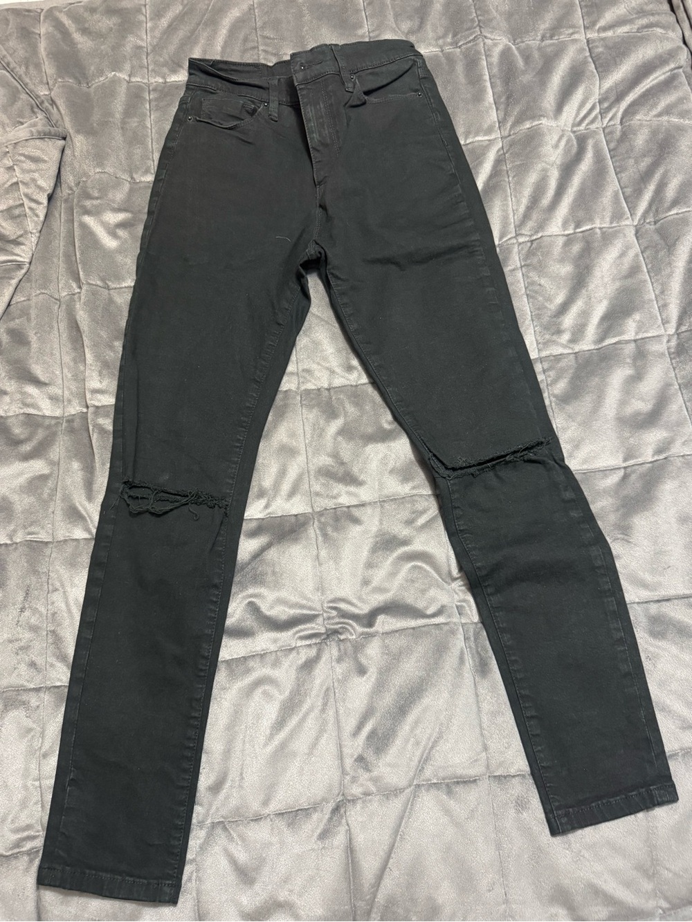 Black womens skinny Ripped Knee Jeans